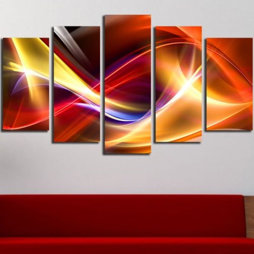 Abstract canvas art color waves