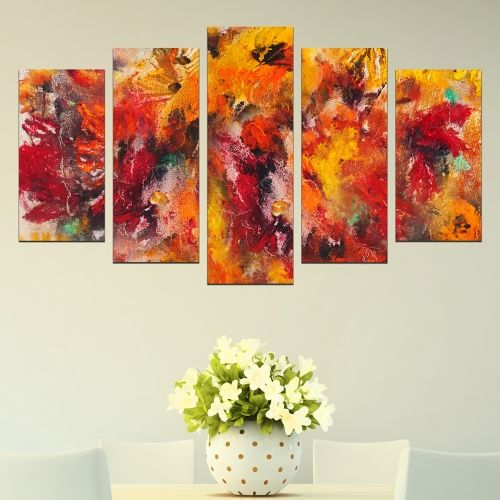 Canvas wall art with abstract flowers