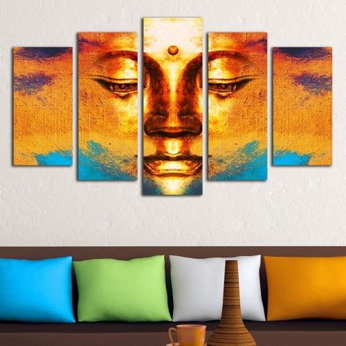 Wall art set of 5 pieces Buddha