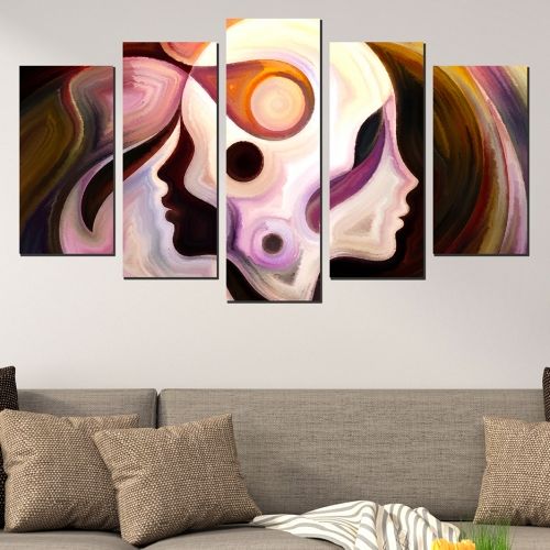 Modern canvas art reproduction in brown