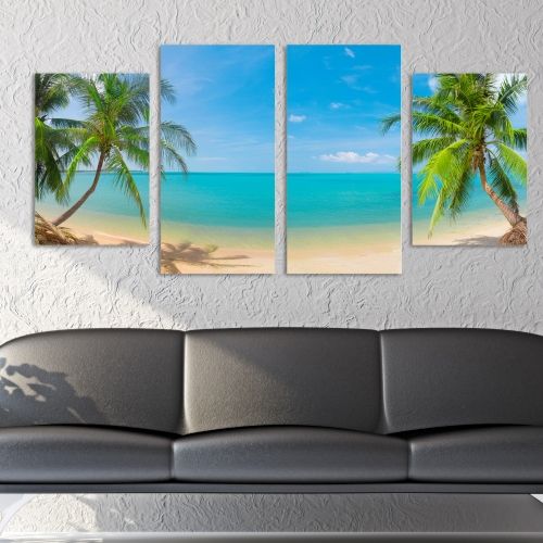 canvas wall art with exotic beach