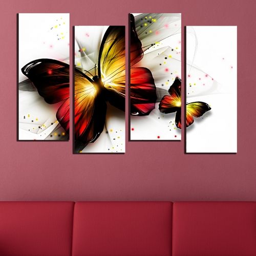 canvas wall art for living room Butterflies abstract