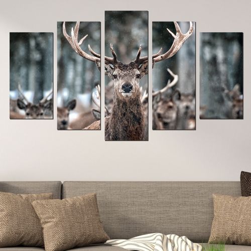 5 pieces home decoration with 3 deer