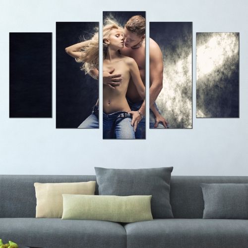 Canvas wall art set with man and woman in love