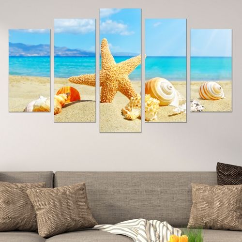 5 pieces home art decoration for wall starfish