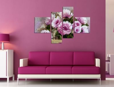 Canvas wall art purple flowers