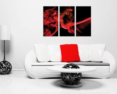 Canvas Wall art abstract red smoke