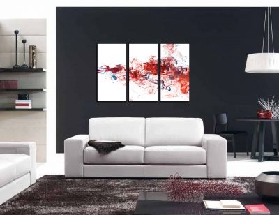 Canvas Wall art abstract red smoke