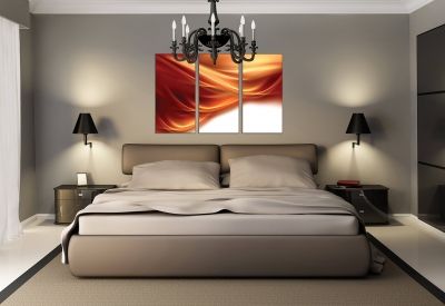 Abstract Wall art decoration White and orange