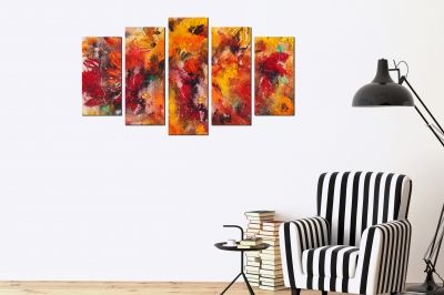 canvas home wall art decoration abstract flowers orange
