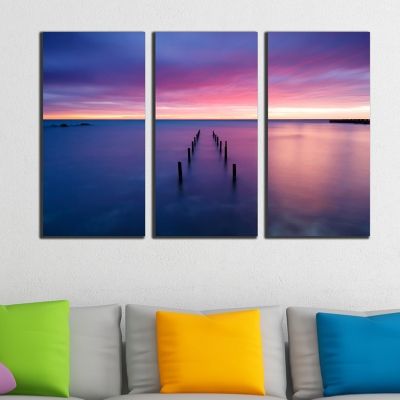 0311 Wall art decoration (set of 3 pieces) Sea