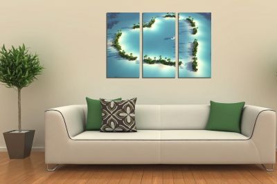Canvas wall art set of 3 pieces Island of love