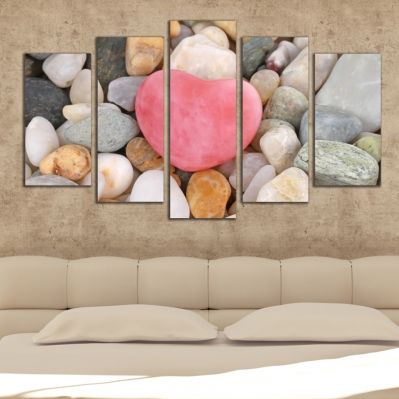 0314 Wall art decoration (set of 5 pieces) Stones
