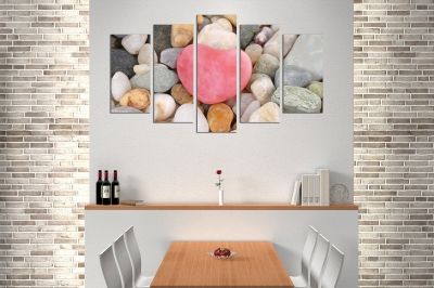 Canvas wall art with stones