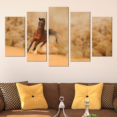 Modern wall decoration set with horse