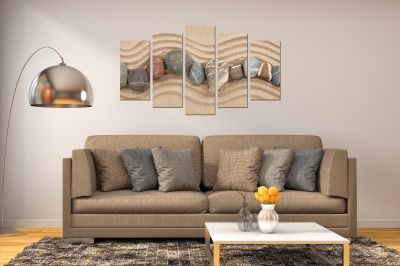 0046 Wall art decoration (set of 4 pieces) Sand and stones