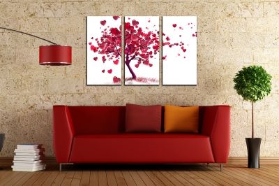 0048  Wall art decoration (set of 3 pieces) Love tree