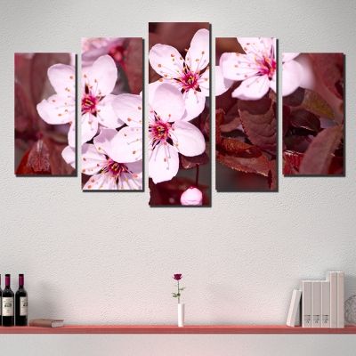 0357 Wall art decoration (set of 5 pieces) Blossom