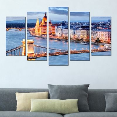 0362 Wall art decoration (set of 5 pieces) Budapest