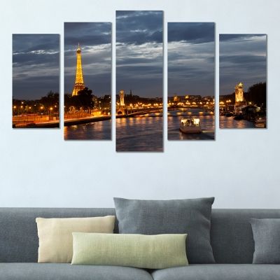 0399 Wall art decoration (set of 5 pieces) Paris