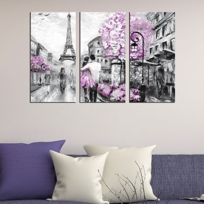 canvas wall art decoration for bedroom in purple