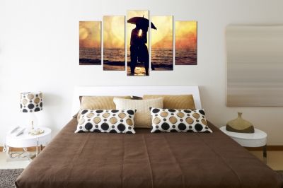 canvas art decoration for bedroom in brown