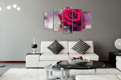 canvas print decoration with beautiful rose