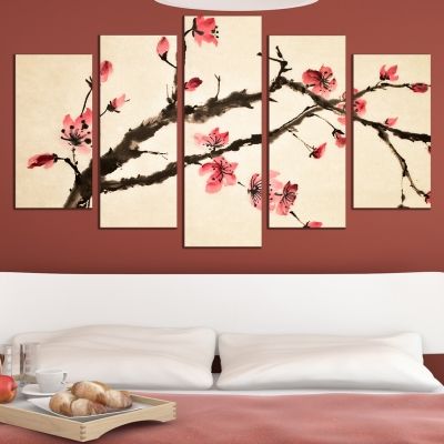 0462 Wall art decoration (set of 5 pieces) Blooming brunch