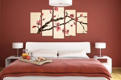  Art canvas decoration for wall with blooming brunch