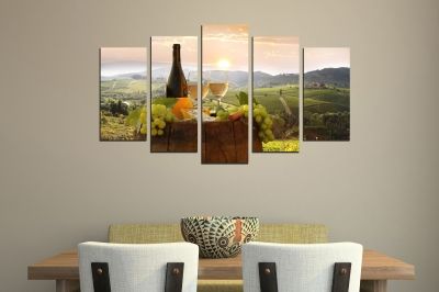  Art canvas decoration with white wine