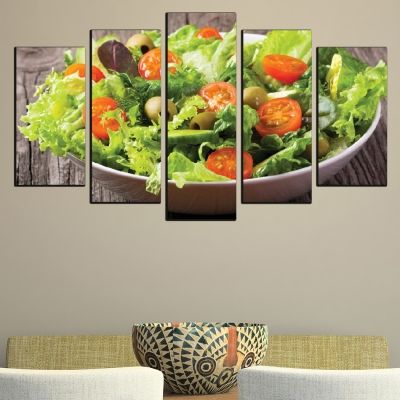 Canvas art set for restaurant composition with cheese