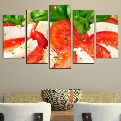 0487 Wall art decoration (set of 5 pieces) Caprese Salad 
