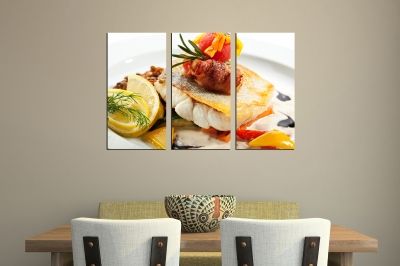 Wall art panels for fish restaurant