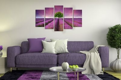  Art canvas decoration landscape with lavender field