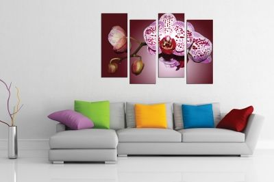 Wall  decoration for bedroom with beautiful orchid