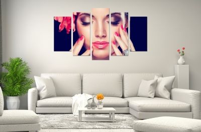 canvas art with girl with perfect makeup