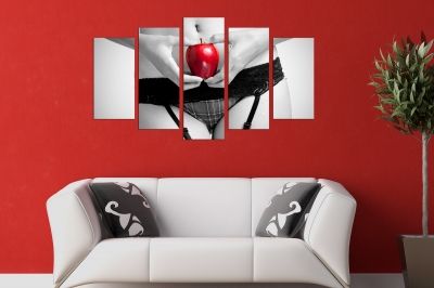art canvas decoration with red apple