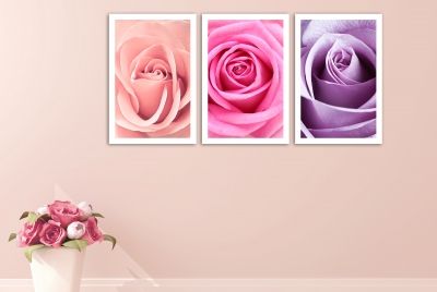 0073 Canvas 3 parts Roses, roses, roses ...