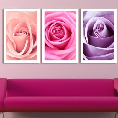 0073 Wall art decoration (set of 3 pieces) Roses