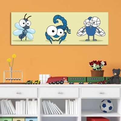 0078  Wall art decoration for kids Cute animals in blue