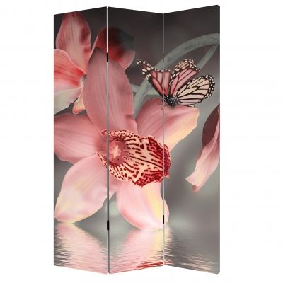 Декоративен параван за стая Орхидеи и пеперуди