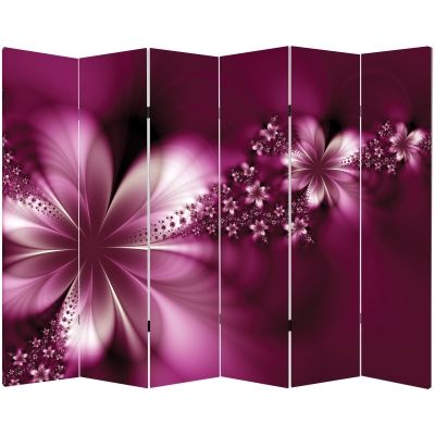 Canvas Room devider Abstract flowers in purple