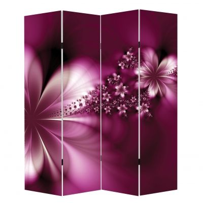 P0627 Decorative Screen Room divider Abstract flowers in purple (3,4,5 or 6 panels)