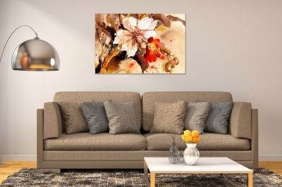 Canvas wall art flower orange painting reproduction