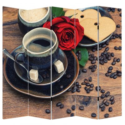 Decorative room divider Composition with coffee