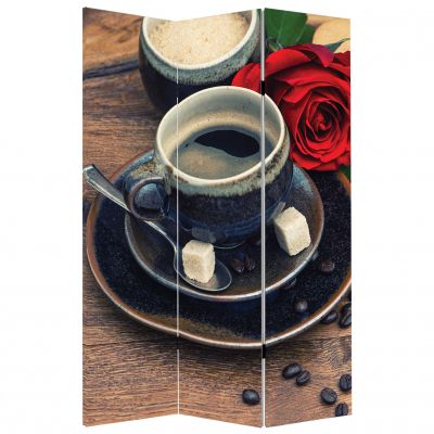 Decorative screen room divider with coffee