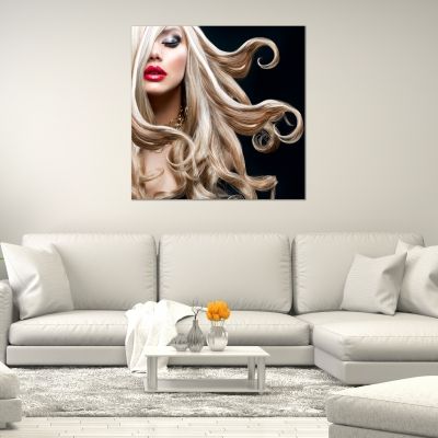 Blond hair canvas wall art