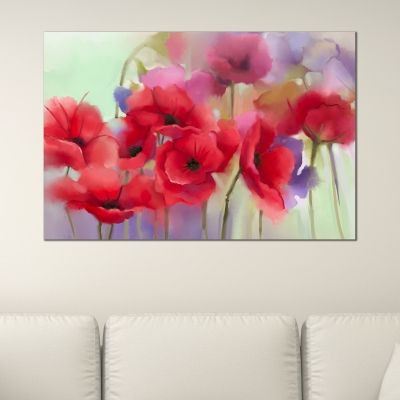 Wall art decoration abstract flowers Poppies