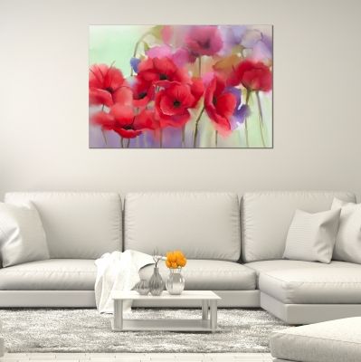 Canvas wall art abstract flowers painting reproduction Poppies