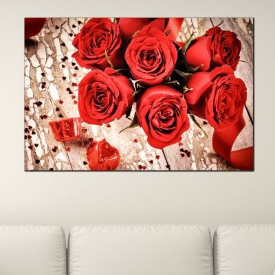 Wall art decoration red roses
